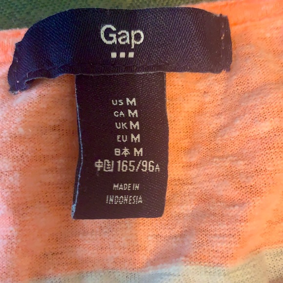GAP neon stripe short sleeve shirt in mango color - Picture 2 of 4